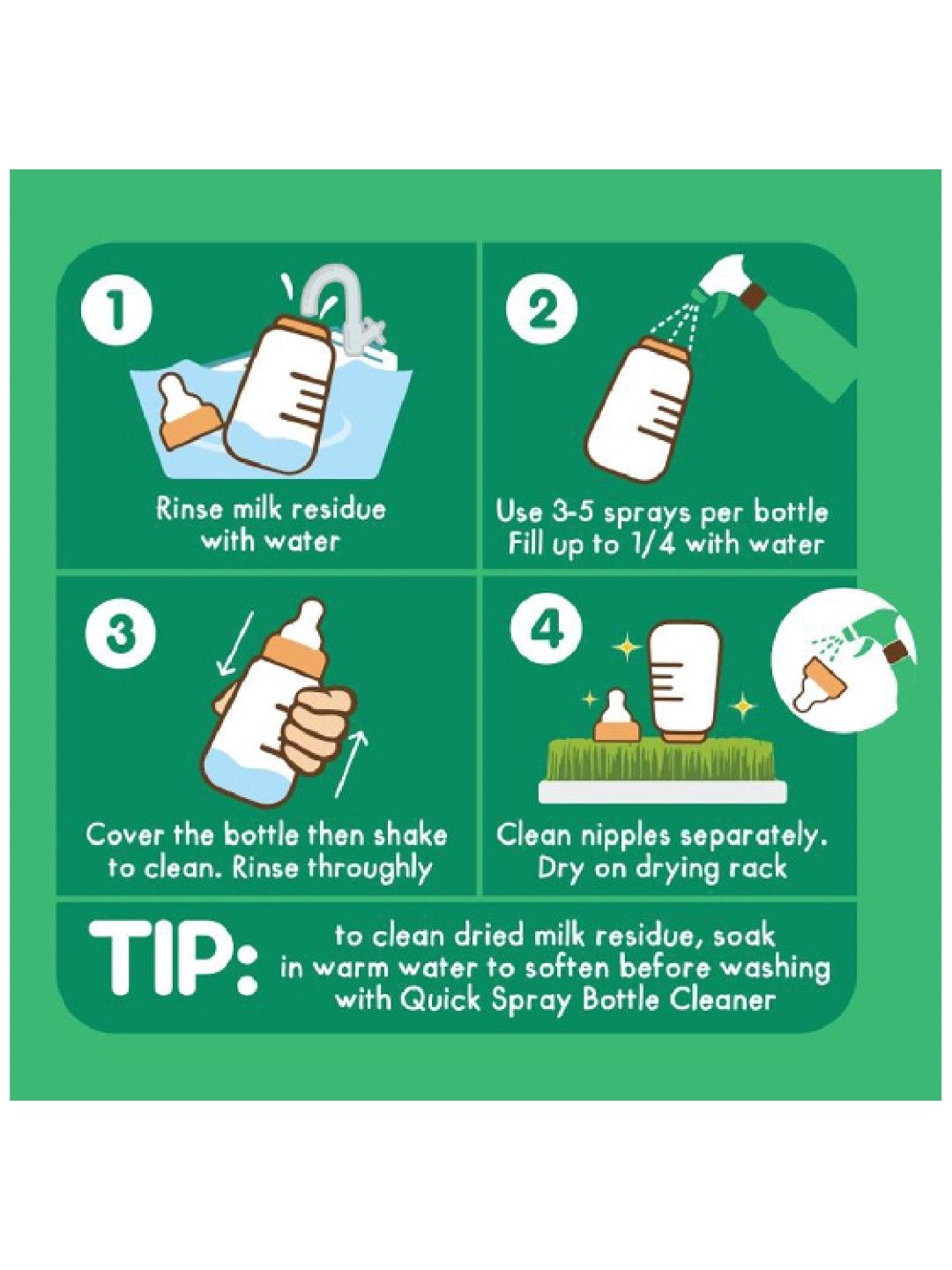 Tiny Buds Quick Spray Baby Bottle Cleaner (200ml) edamama